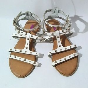 DollyMix studded white gladiator strappy sandals